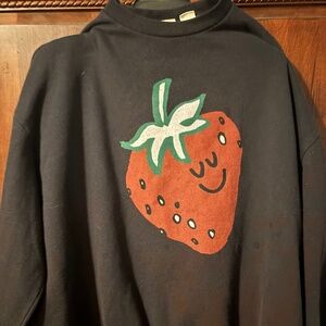 Levis oversized black strawberry sweatshirt small